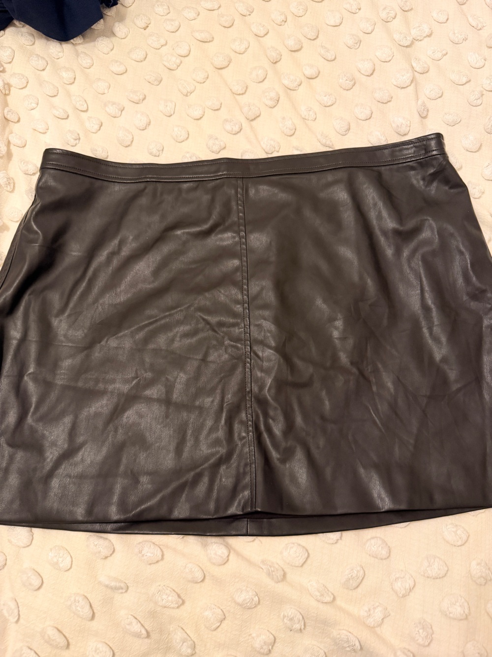 J. Crew Black Faux Leather Midi Skirt